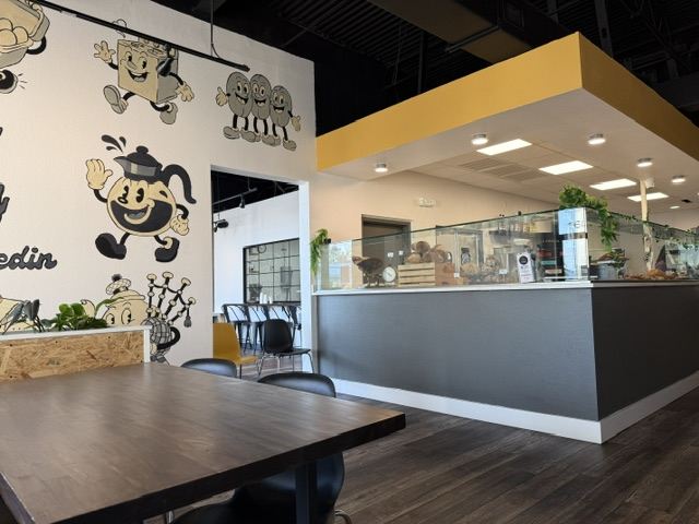 Commercial service counter and interior finishes