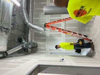 HVAC installation in an interior room