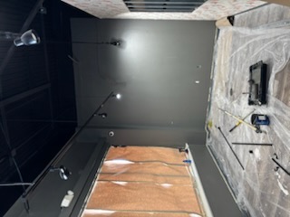 Interior room prepared for painting and finish work